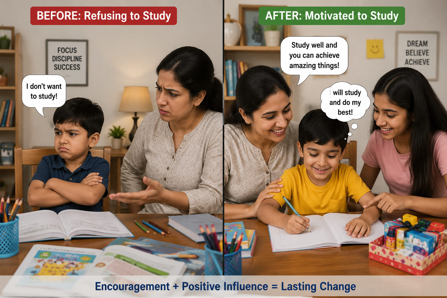 encouragement, understanding, and motivation