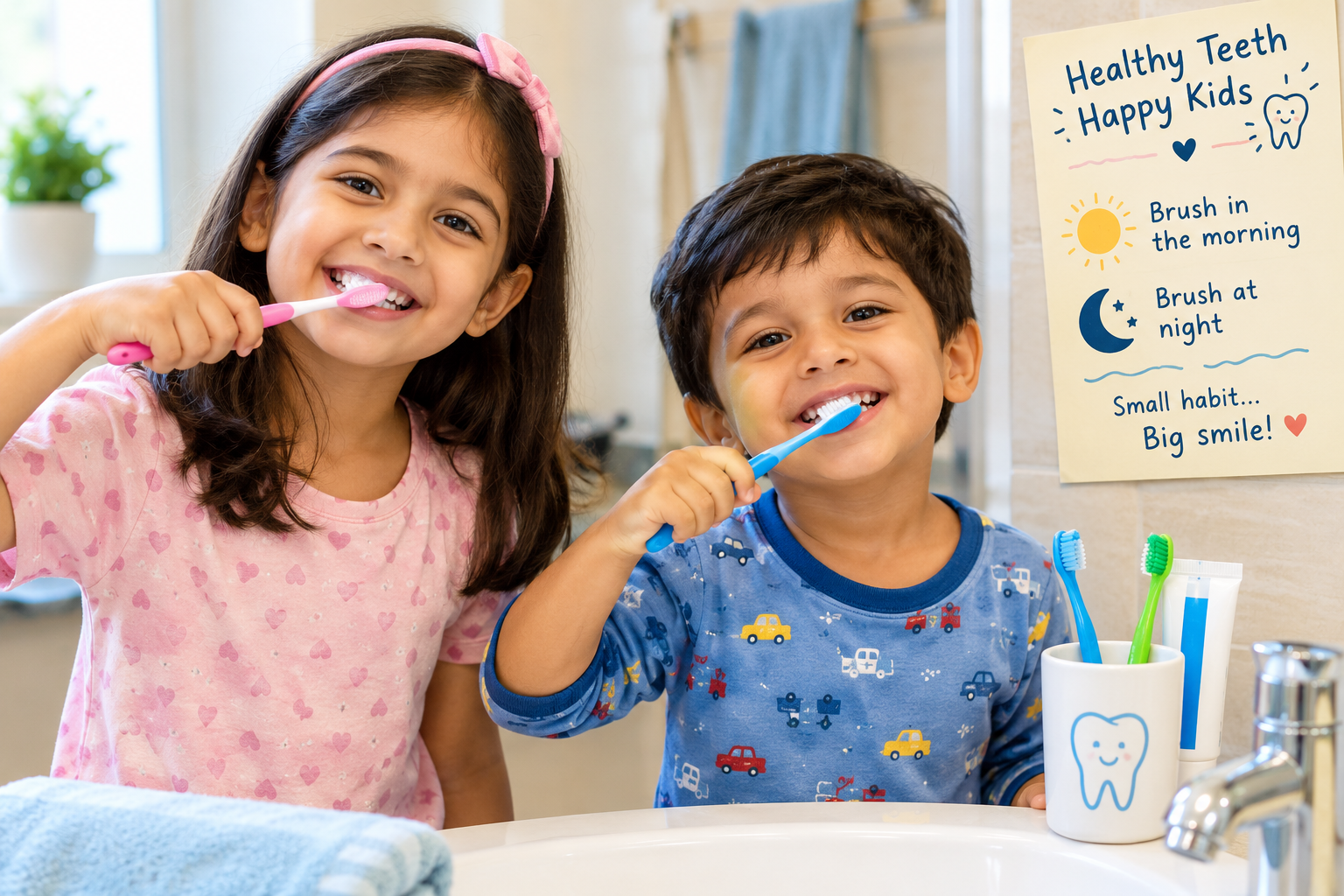Brushing twice a day is important